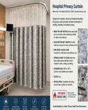 Ready Made 108"w X 95"L Fire Rated (Can ulc S109) Hospital Curtains - Gray