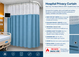 Ready Made 120"w X 95"L Fire Rated (Can ulc S109) Hospital Curtains - Blue