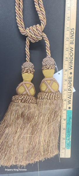 Tie Back and Decorative Double Tassels Gold Multi