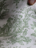 Sage Green Classic Ticking Stripe Fabric – Cotton 54" Wide | Farmhouse Style