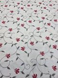Floral Vine Embroidered Fabric -73035 -9-RED