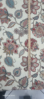 Celine Printed Linen Blend Drapery Fabric in Coral