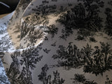 Black/ White Toile Fabric – Cotton 54" Wide | French Country Scenic Pattern