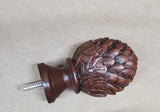 Pine Finial 1 3/4" For Wood Walnut (Set of 2)
