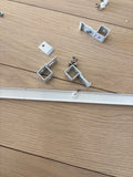 Flexible I-Beam Track Set Track 8-10-12-16 ft - White, Metal Brackets