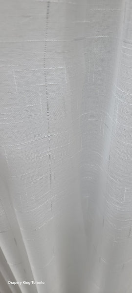 Linen Look Semi Sheer 115" Warm White and Silver