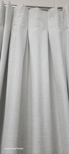 150 X 106" Linen Text Box Pleated Curtain Black out, Natural Color (Set of 2)