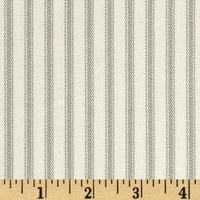 Waverly Classic Ticking Nickel Fabric Ivory/Grey, Fabric 54" wide