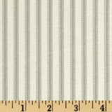 Waverly Classic Ticking Nickel Fabric Ivory/Grey, Fabric 54" wide
