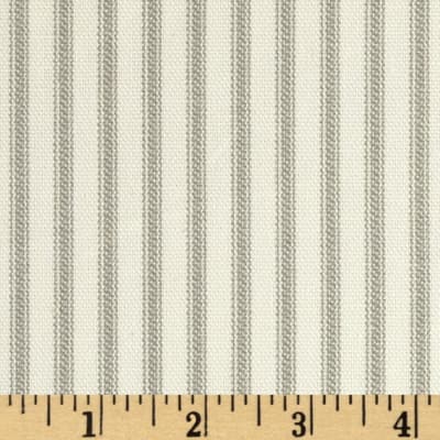 Vertical Ticking Stripe Ivory/Grey, Fabric 54" wide, Item Number 0305082