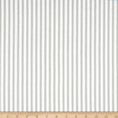 Waverly Classic Ticking Nickel Fabric Ivory/Grey, Fabric 54" wide