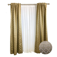 Soft Gold Diamond Silk Curtains