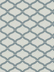 Dilipa Ogee Bluejay - Fabric Geometric Embroidery Drapery and Upholstery Fabric