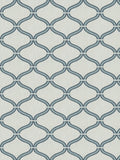 Dilipa Ogee Bluejay - Fabric Geometric Embroidery Drapery and Upholstery Fabric