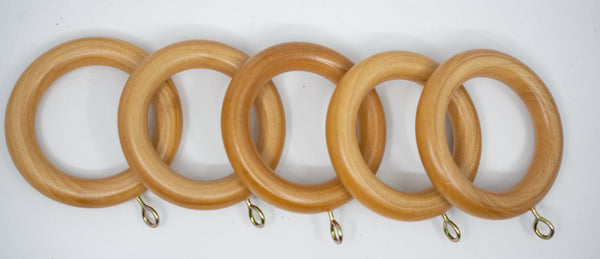 1 3/4" Wood Rings (14 rings) Pine Color, Wood, Curtain Rod