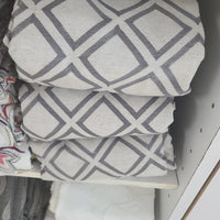 Embroidered Collection-Natrual Linen with Metallic Embroidered Diamond Curtains*
