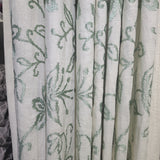Custom Made Collection-SR Mossbury Sage Floral Embroidered Curtains