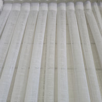 Inverted Pleated Linen look sheer panels 150w x 95L Warm White