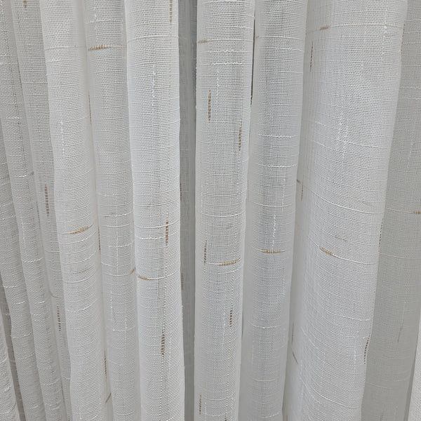 Linen Texture Sheer Curtain Panel, 100" x 96"  Grommet, Gold Slub