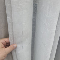 Linen Texture Sheer Curtain Panel, 100" x 96"  Grommet,  Silver Slub