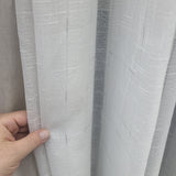 Linen Texture Sheer Curtain Panel, 100" x 96"  Grommet,  Silver Slub