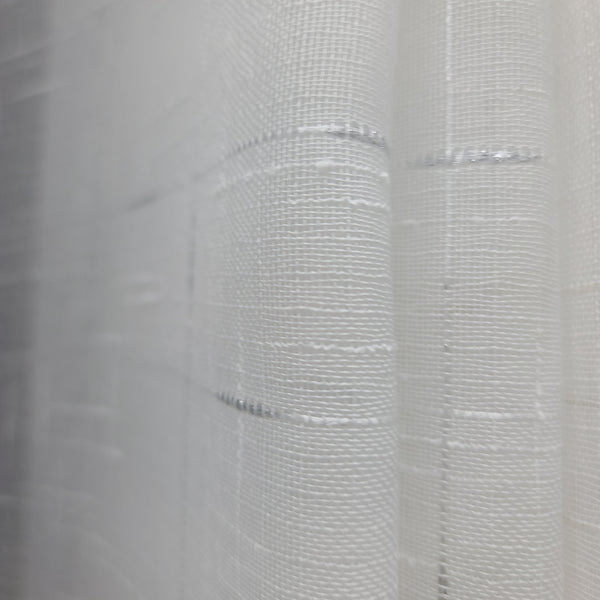 Linen Texture Sheer Curtain Panel, 100" x 96"  Grommet,  Silver Slub
