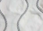 Twine Embroidered Drapery Panel  50"in X 108" Long Black Out