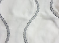 Twine Embroidered Drapery Panel  50"in X 108" Long Black Out