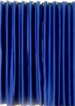 D.K. Home Curtains Satin Blue Blackout Grommet Top Panel  75 W X 104 L