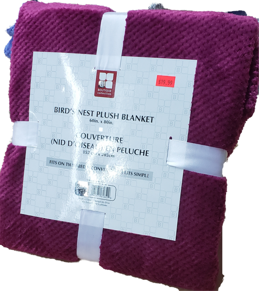 Pinzon Velvet Plush Blanket - King, Aubergine