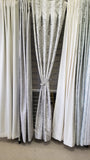 Milan Paisley Jacquard Curtain Inverted Pleat 96" Long Silver