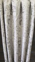 Milan Paisley Jacquard Curtain Inverted Pleat 96" Long Silver