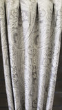 Milan Paisley Jacquard Curtain Inverted Pleat 96" Long Silver