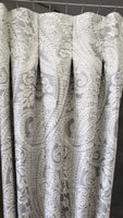 Milan Paisley Jacquard Curtain Inverted Pleat 96" Long Silver