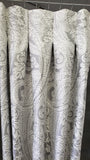 Milan Paisley Jacquard Curtain Inverted Pleat 96" Long Silver