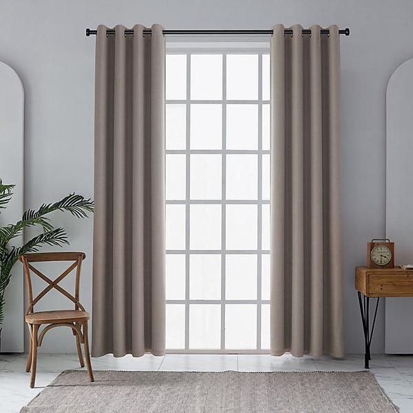 Lyndale Clarkson 95-120 Inch Long Grommet 100% Blackout Window Curtain Panel in Beige (Single)