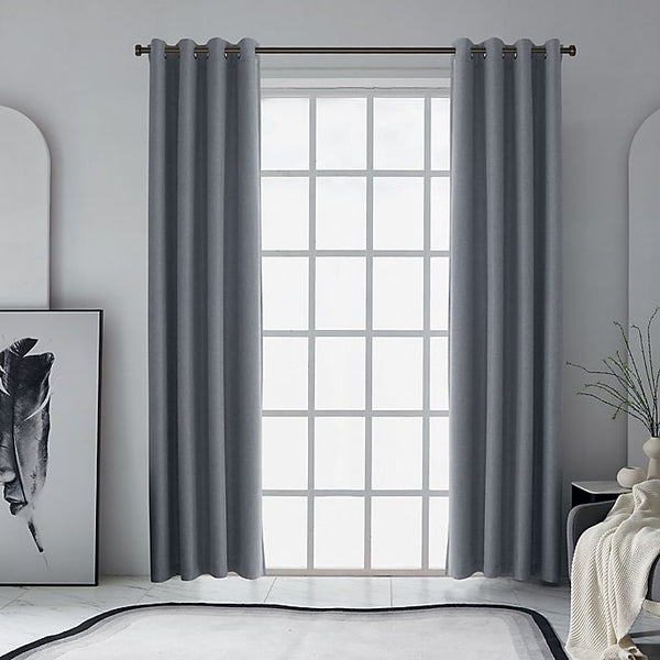 Lyndale Clarkson 95-120 Inch Long Grommet 100% Blackout Window Curtain Panel in Grey (Single)