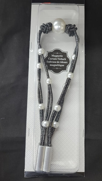 Curtain Tiebacks Magnetic, Curtain Rope Charcoal, silver – The Drapery King  Toronto