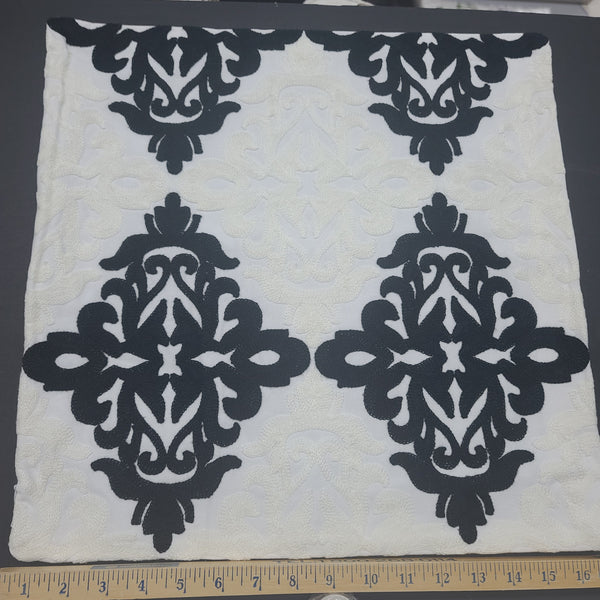 Crewel Embroidery Series - Black,  18 x 18