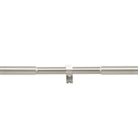 1" Acrylic Flute Single Curtain Rod, Clear Nickel / Steel, 120-180 (sale)