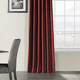 50 X 96 Drapery Panel Lined Room Darkening  Dupioni Silk 54" Burned Red color