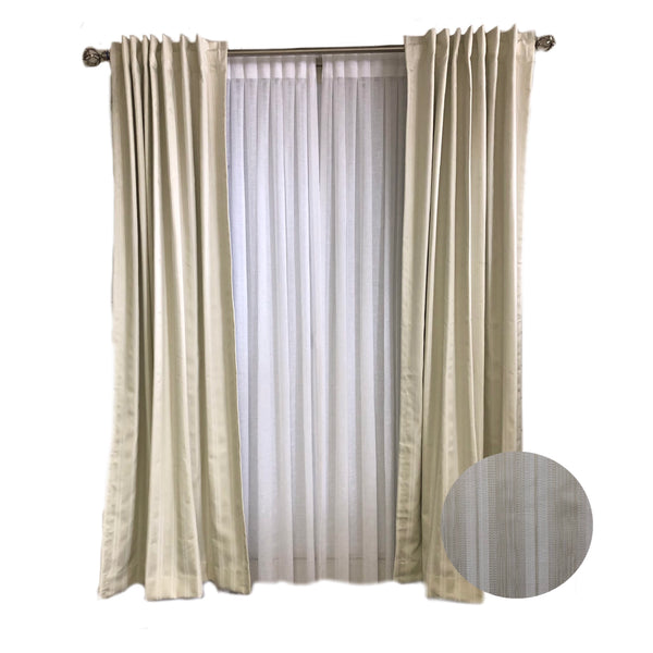 Ivory tone-on-tone Strip Curtains