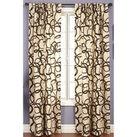 Softline Nirvano 84-inch Rod Pocket Curtain Panel - 55 x 108 - Blue/Chocolate