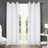 Faux Silk Semi- Opaque Grommet Curtain Panels - 54"W x 96"H   Light White