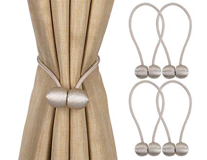 Curtain Magnet Holder W/ Balls (25")-Silver