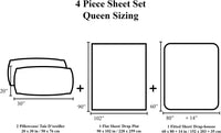 Vanme 100% Cotton 4 Pieces Bed Sheets Set, Fitted Bed Sheet, Flat Bed Sheet, Pillowcase, White, Plain, Cotton Sheets, Comfort Sheets, King Bed Sheets, Queen Bed Sheets (Queen / King)