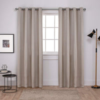 D.K. Home Curtains Woven Blackout Grommet Top Panel, Gray  75 W X 104 L