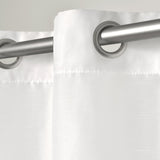 Faux Silk Semi- Opaque Grommet Curtain Panels - 54"W x 96"H   Light White