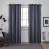 D.K. Home Curtains Woven Blackout Grommet Top Panel, Dark Gray  75 W X 104 L