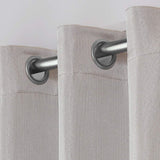 D.K. Home Curtains Woven Blackout Grommet Top Panel Pair, Platinum  75 W X 96 L